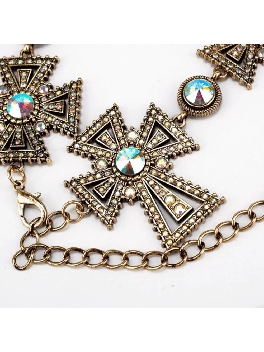 Retro Gold Metal Waist Chain with Turquoise Stone - Women's Punk Western Belt